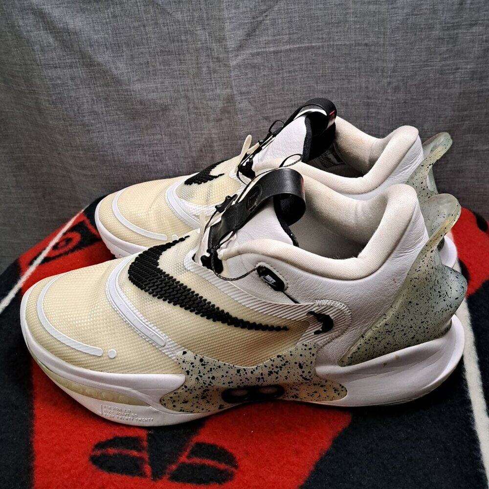 %Nike Adapt BB 2.0 Oreo White Cement Self-Lacing US 12 Men's Sneaker / A 26